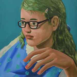 the girl with green hair/oil on canvas/652*530mm