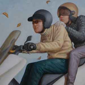 the motorcycle/oil on canvas/1300*1620mm