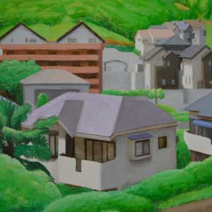 the green town/oil on canvas/530*652mm