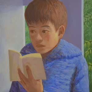 the reading boy/acrylic on canvas/410*318mm